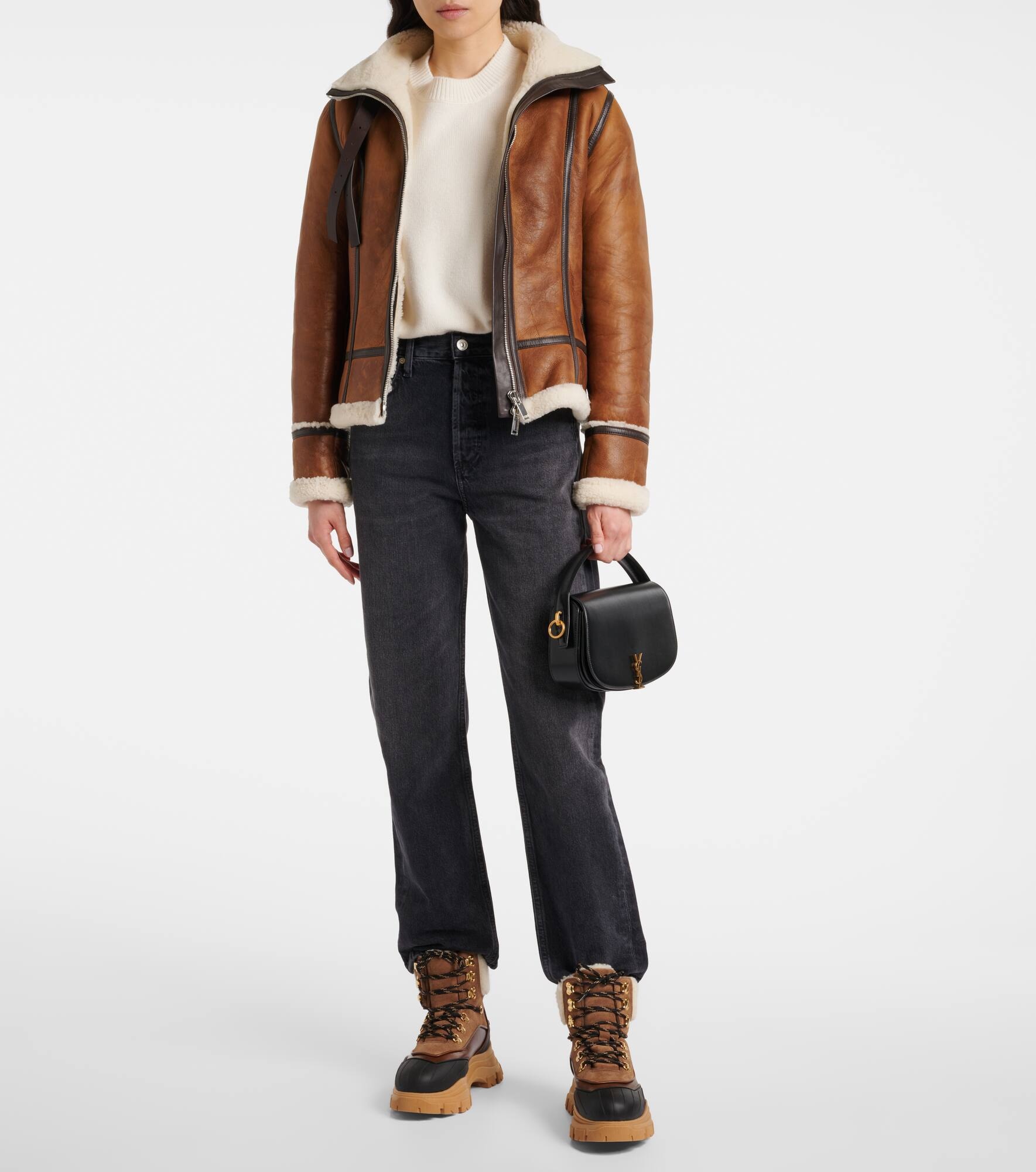 Sporty Shearling leather lace-up boots - 3
