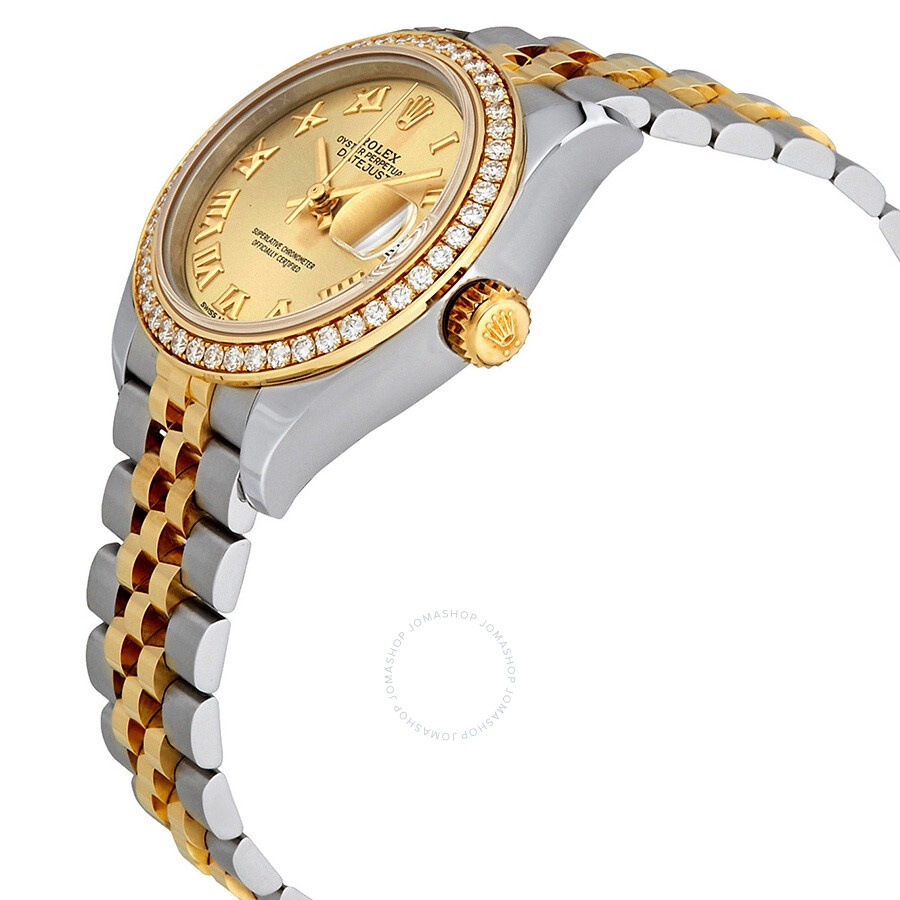Rolex Lady Datejust Champagne Roman Dial Diamond Bezel Automatic Watch 279383CRJ - 2