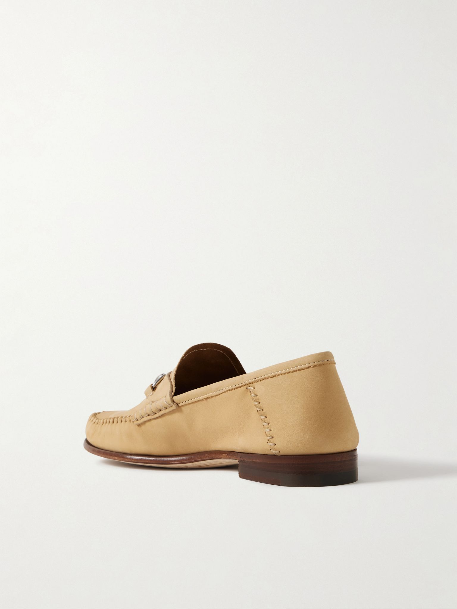 Gigi horsebit-detailed suede loafers Beige - 3