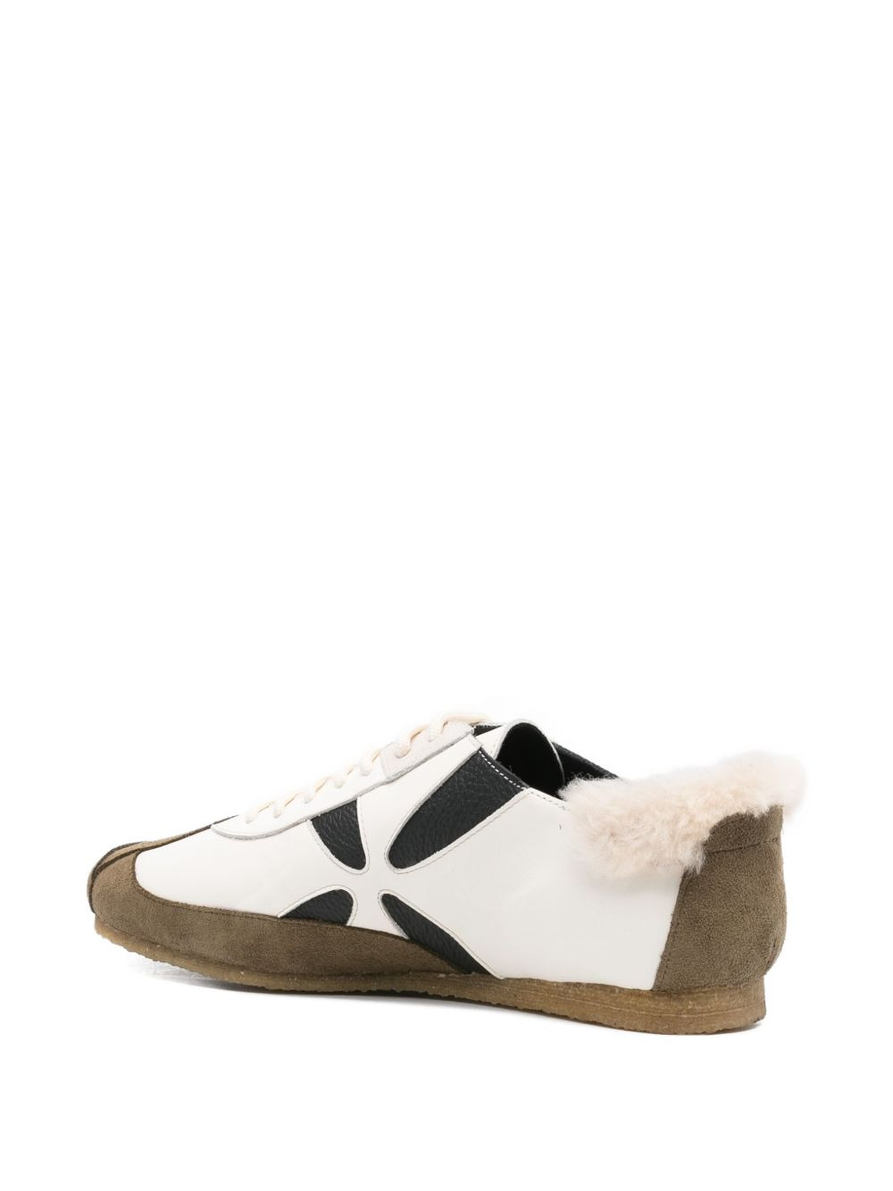 flower-detail leather sneakers - 3