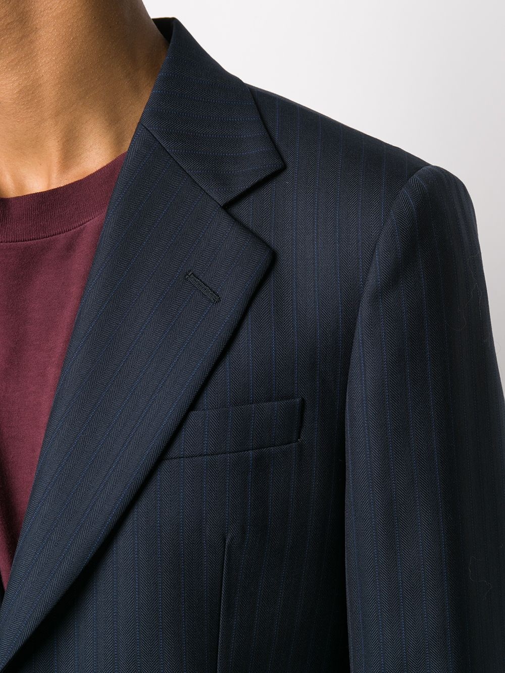 single-breasted pinstripe suit - 5