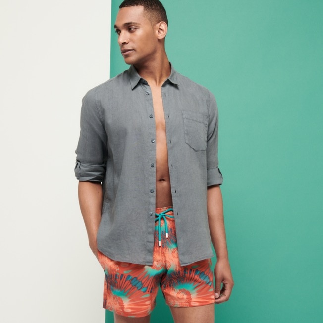 Men Linen Shirt Natural Dye - 3