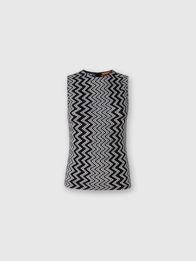 Zigzag wool and viscose tank top 1