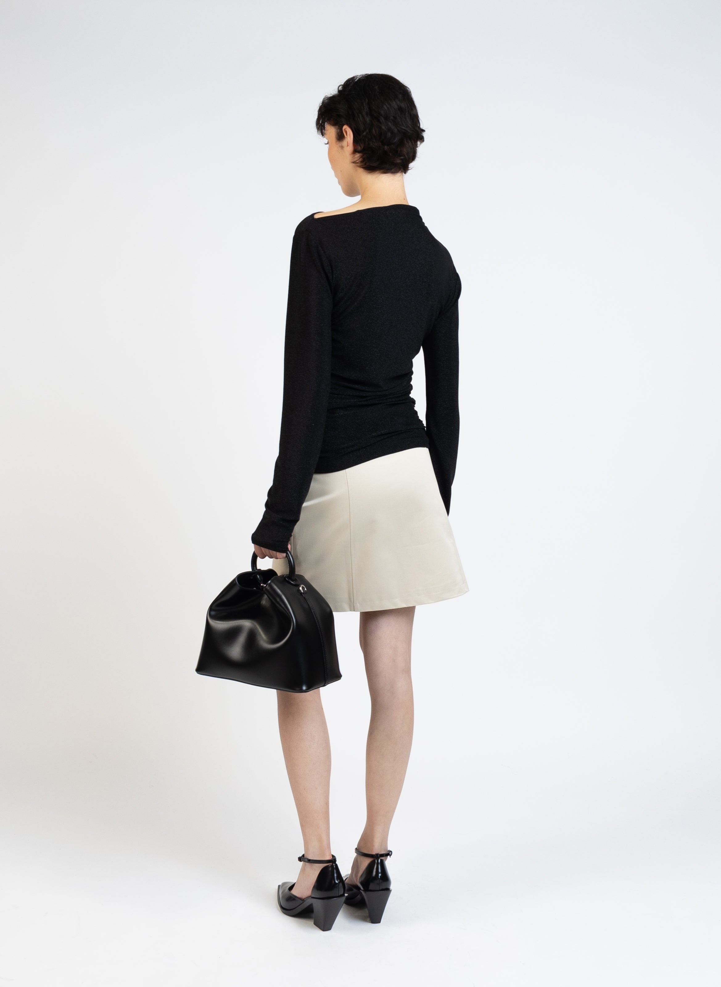 Gabardine Mini Skirt/Beige - 4