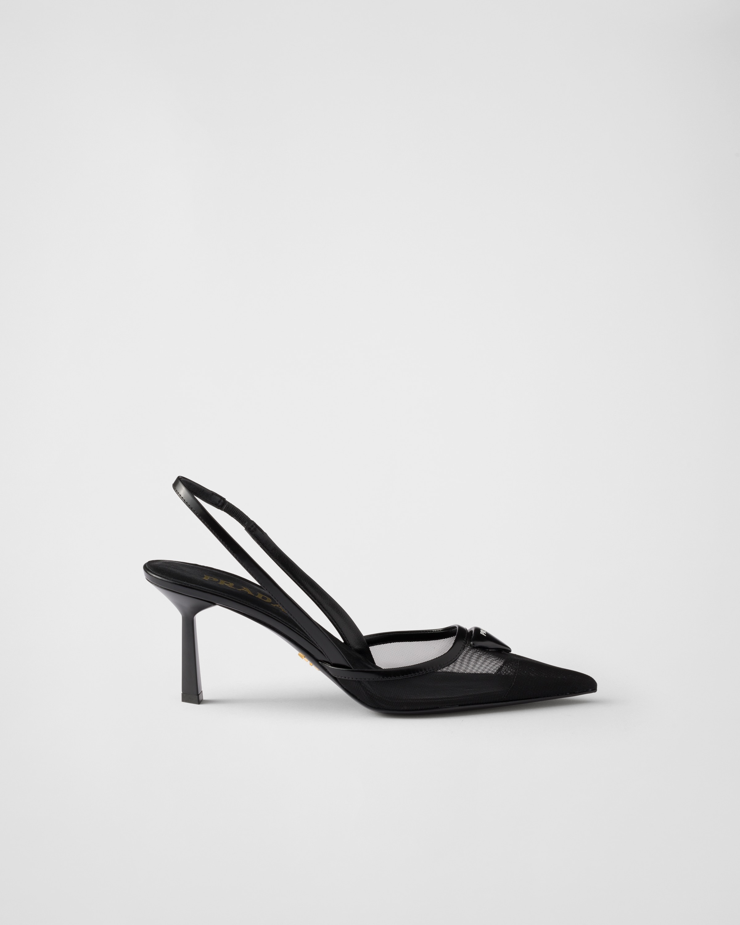 Mesh fabric slingback pumps - 2