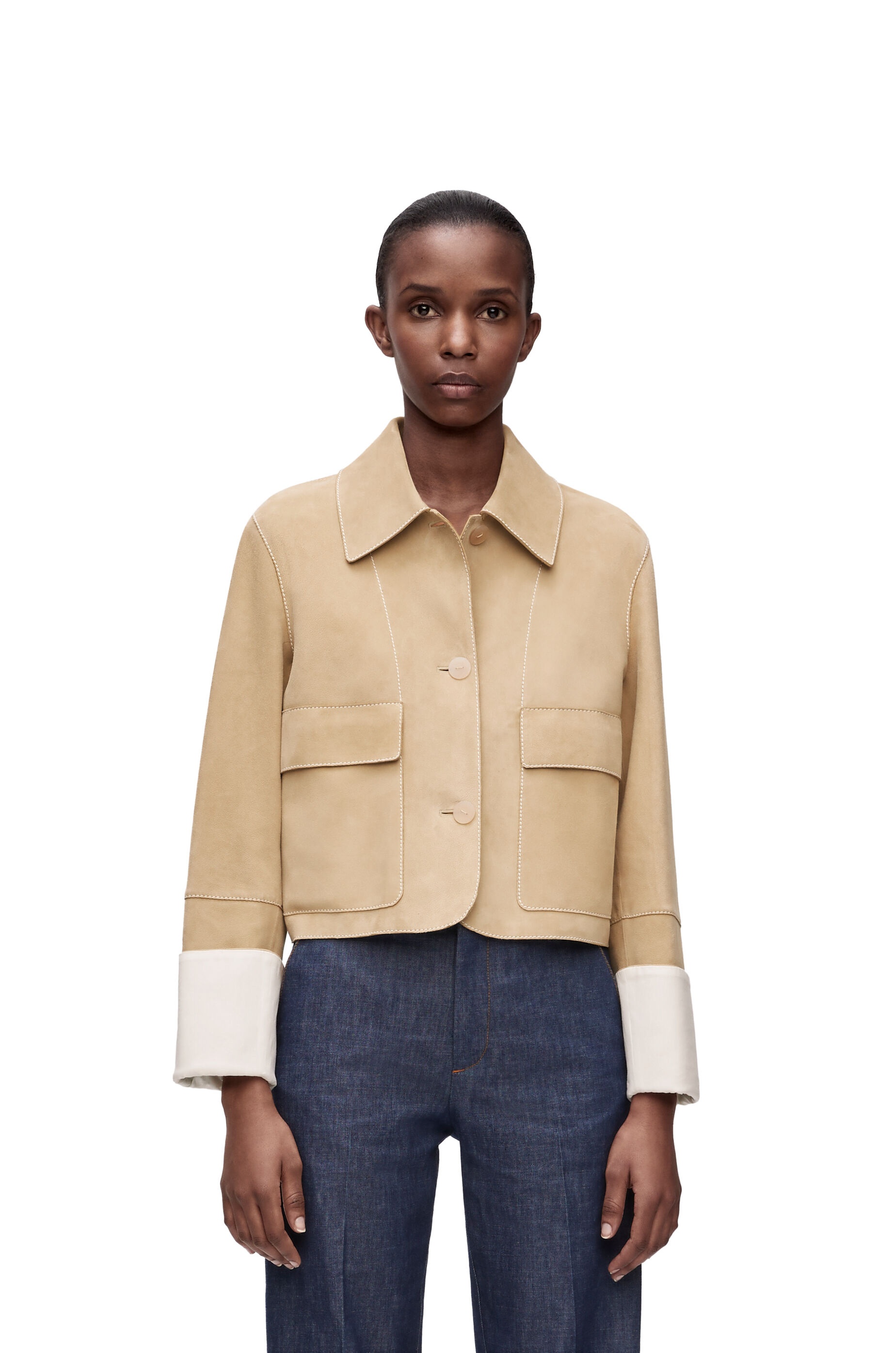 Button jacket in suede - 3