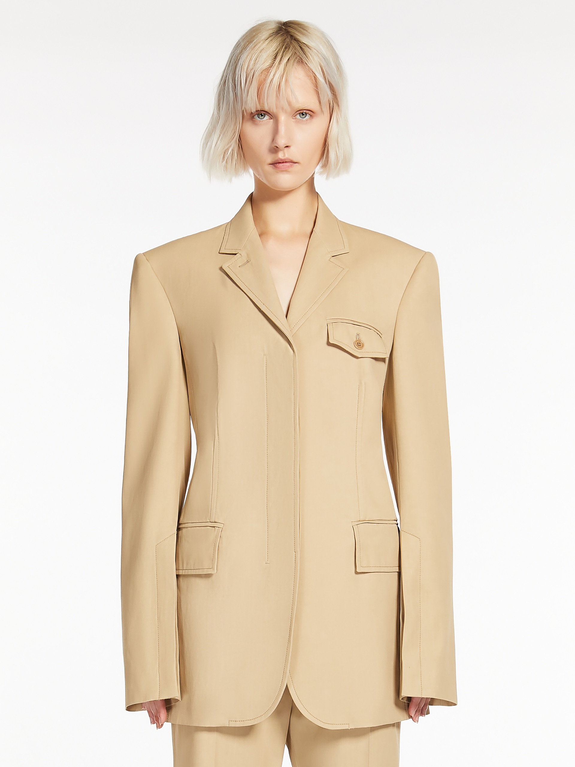 アウターその他 SPORTMAX Woman Blazer Beige 2422046061600 025 Sportmax Outlet: Blazer woman - Beige | Sportmax blazer