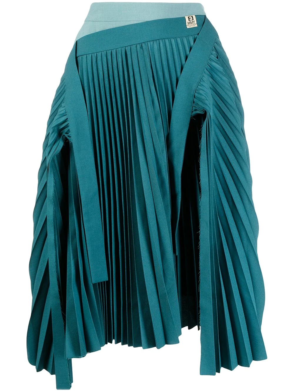 pleated asymmetric skirt - 1