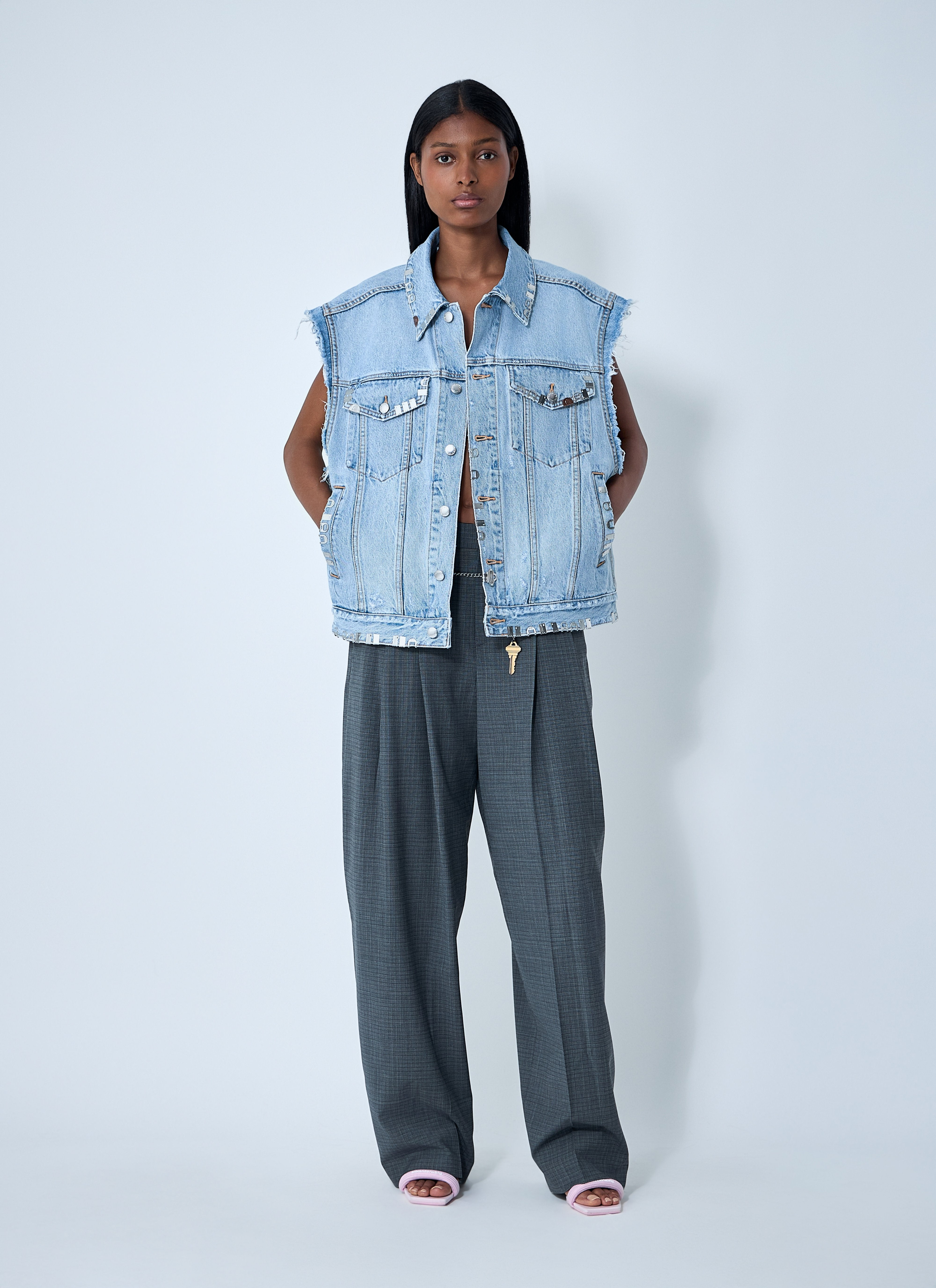 Alexander Wang Women Distressed Denim Vest - 2