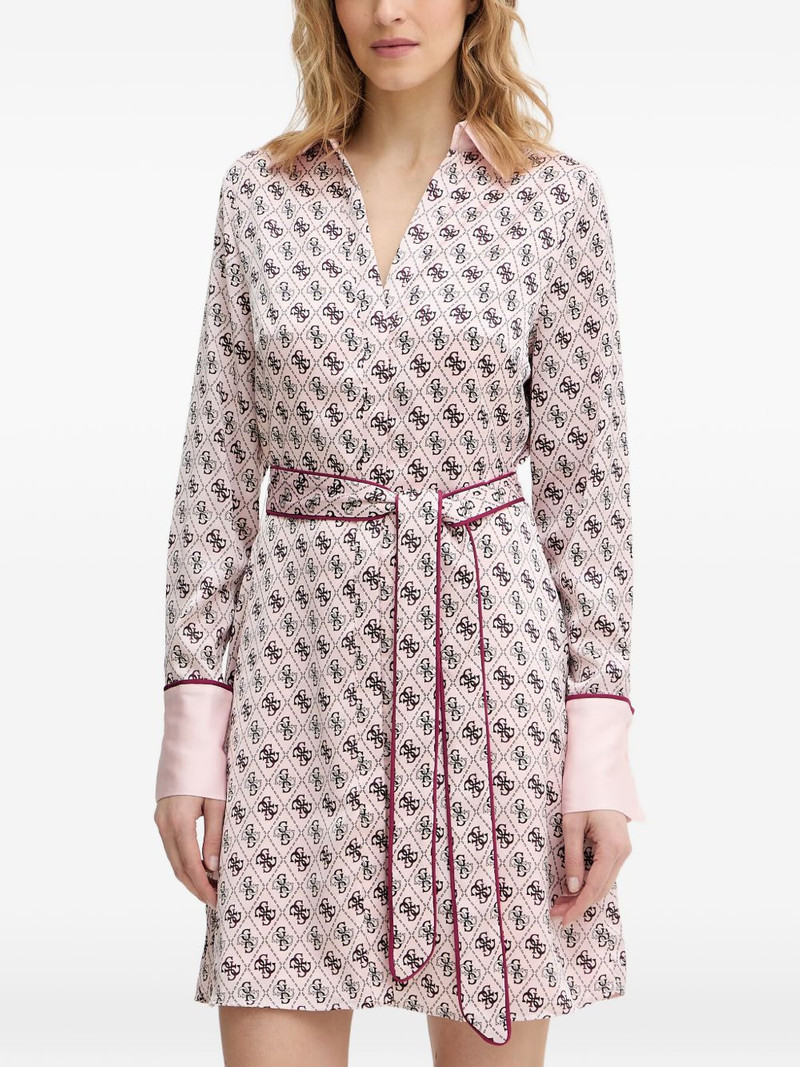 Blerta collar belted monogram mini dress 1
