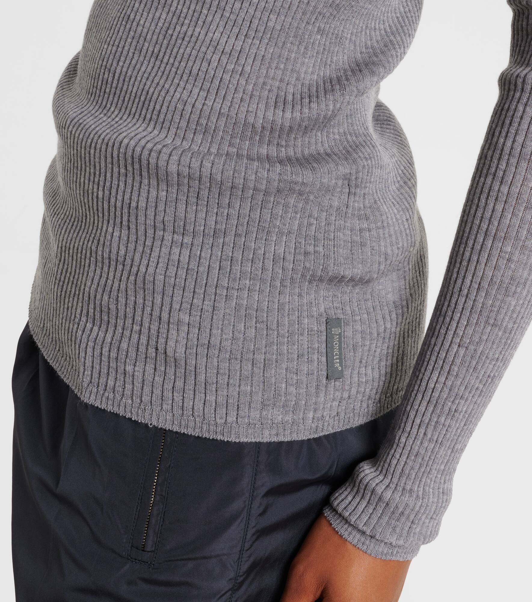 Ribbed-knit wool polo shirt - 5