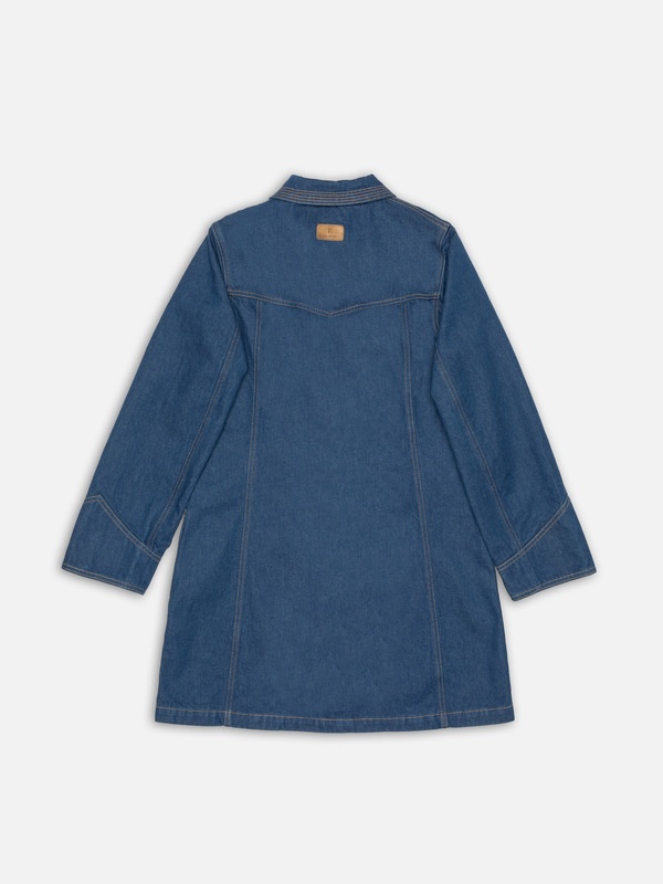 Maj Western Denim Dress Blue - 4