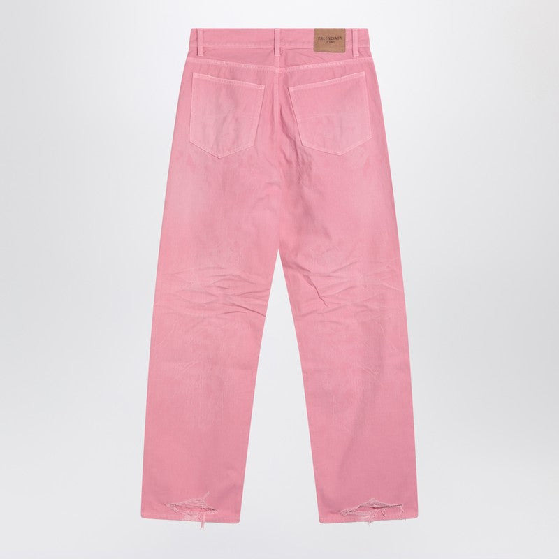Balenciaga Wide-Leg Baby Pink Jeans Women - 2