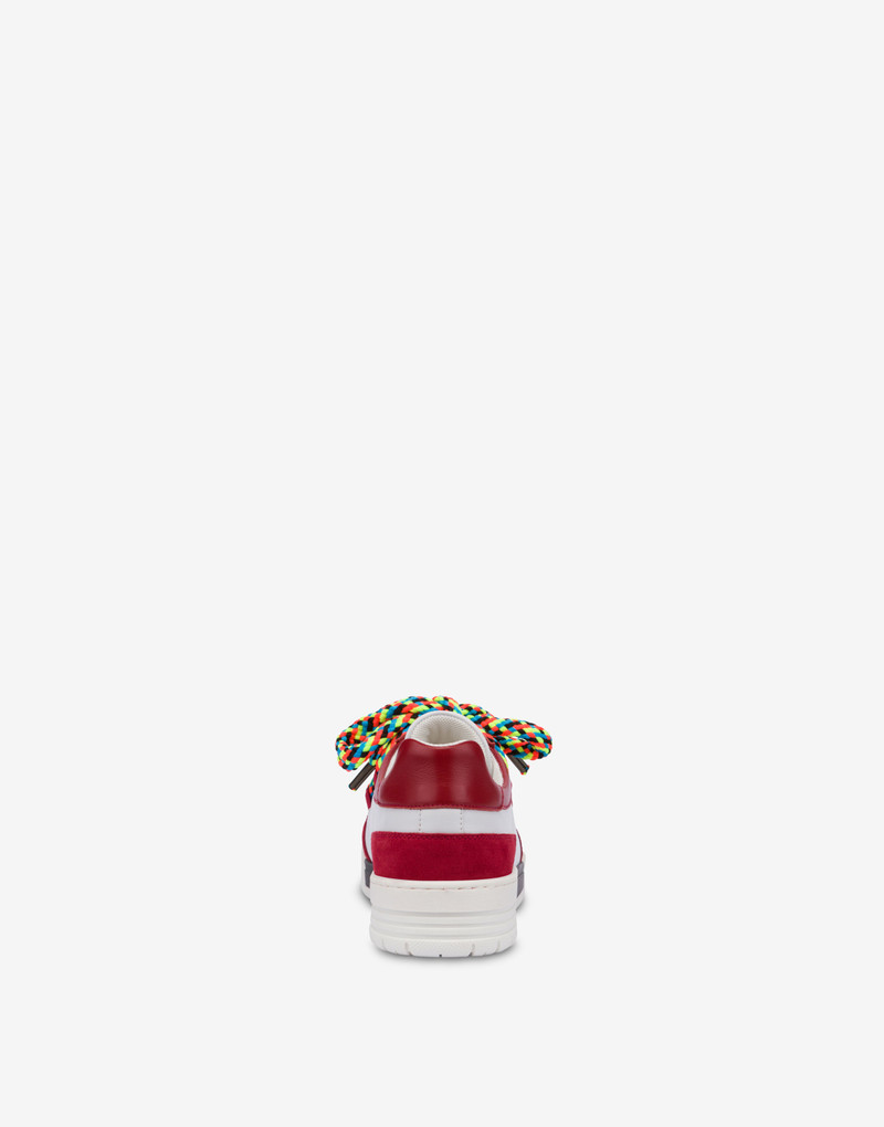 Moschino STREETBALL CALFSKIN SNEAKERS WITH MAXI LACES outlook