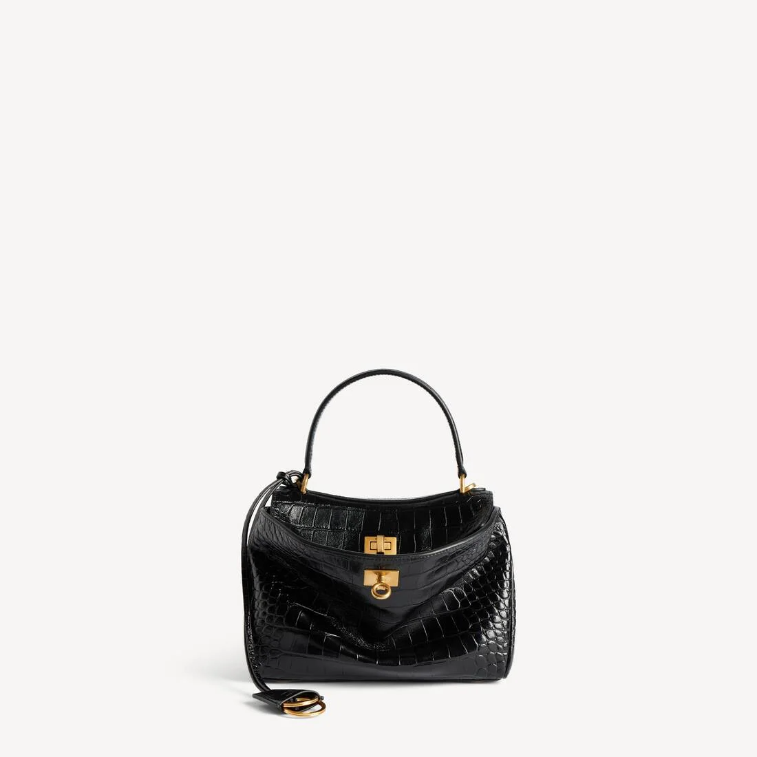 Women's Rodeo Mini Handbag Crocodile Embossed in Black - 1