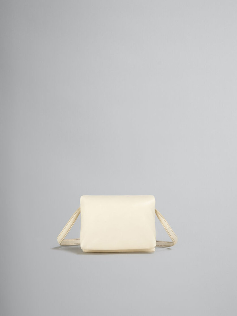 IVORY WHITE LEATHER MINI PRISMA POUCH 1