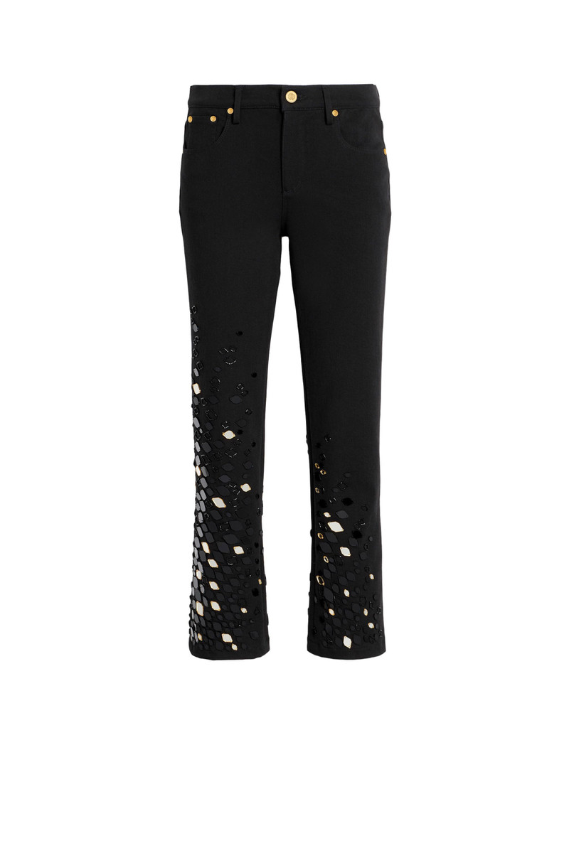 Mirror Snake Embroidery Jeans 1