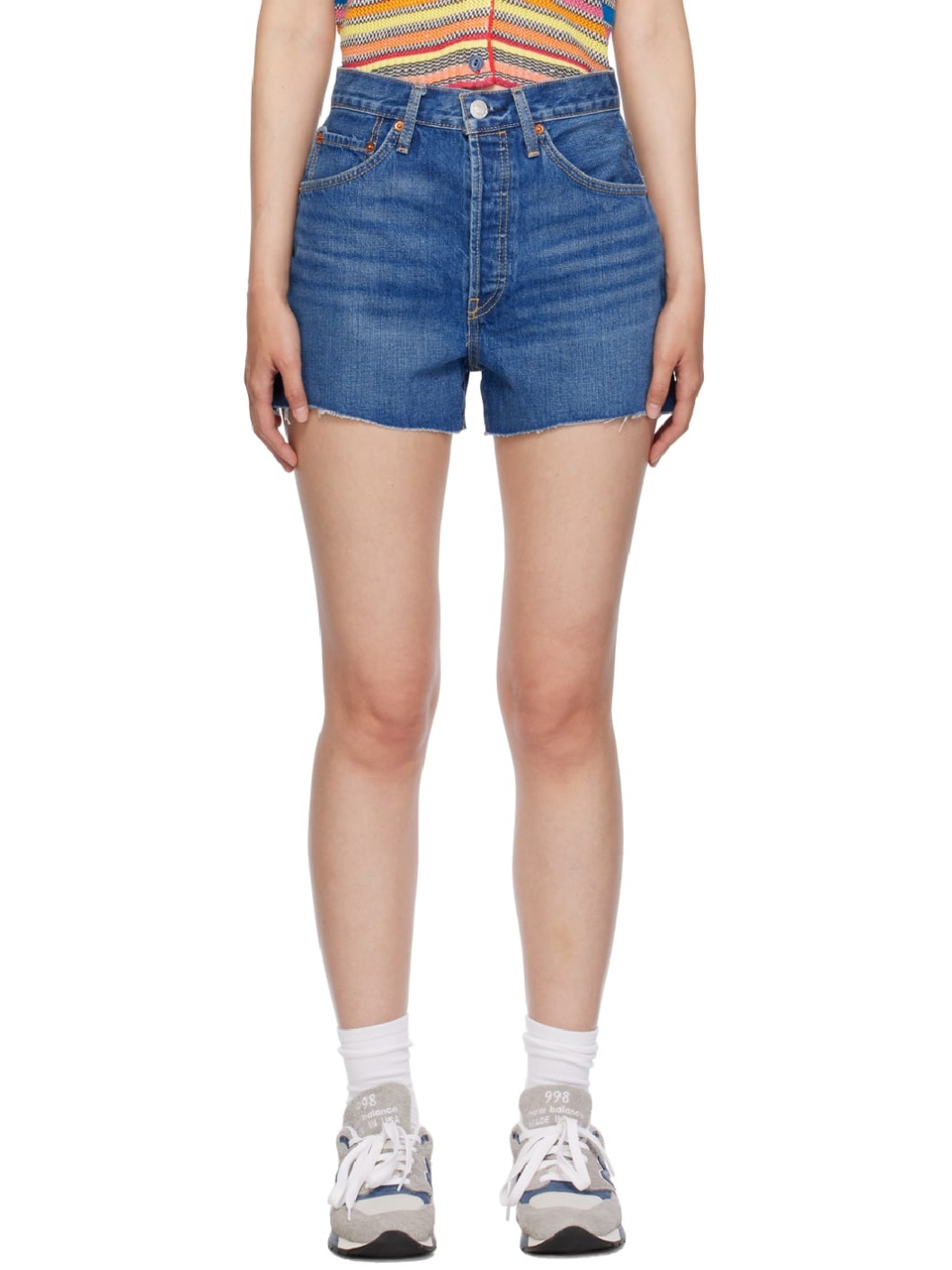 Blue 50s Denim Shorts - 1