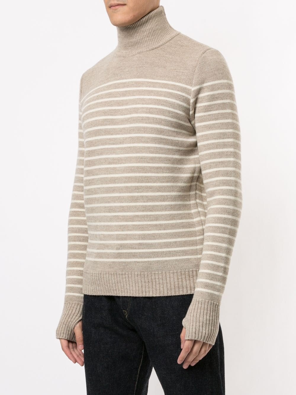 striped roll neck jumper - 3