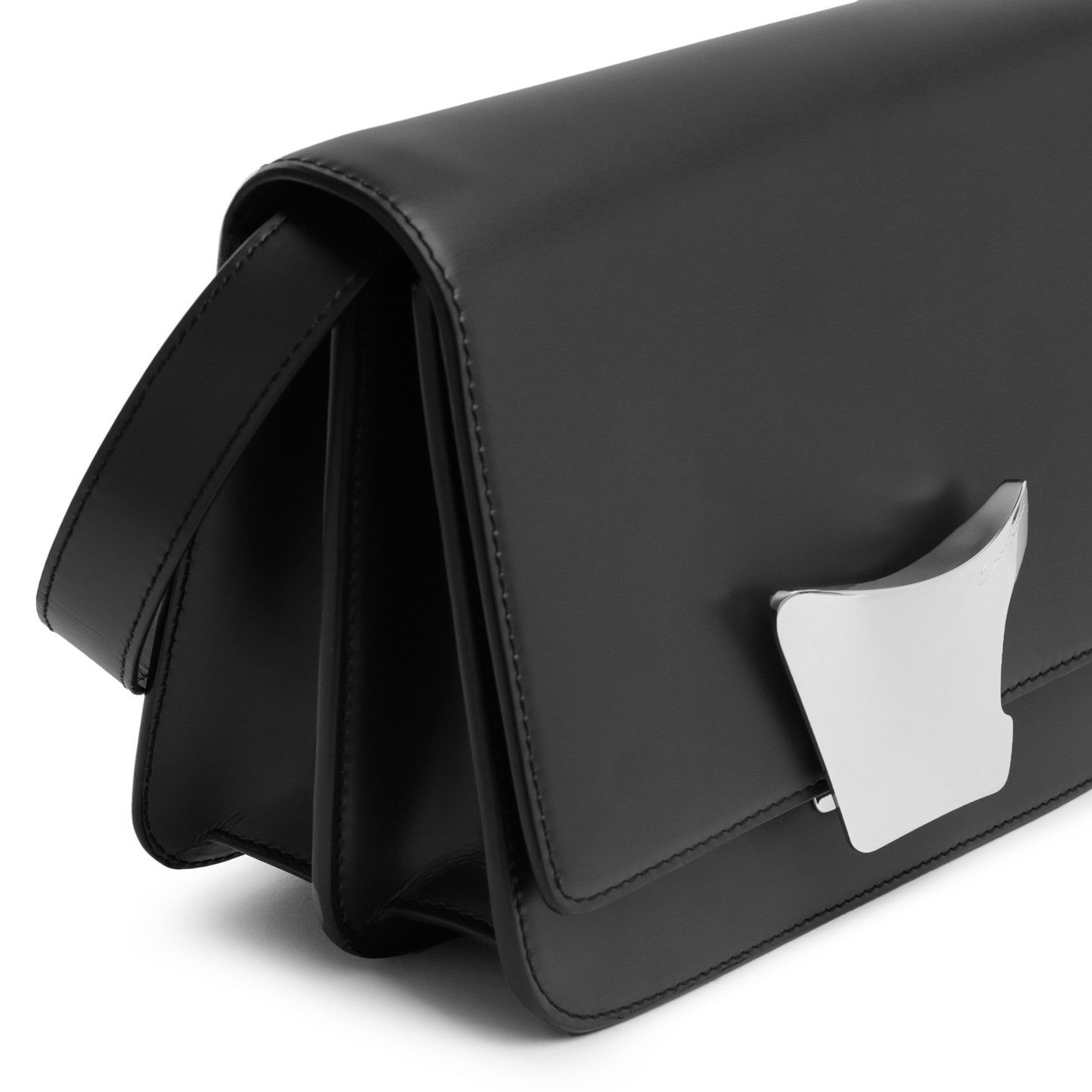 Black leather crossbody bag - 4