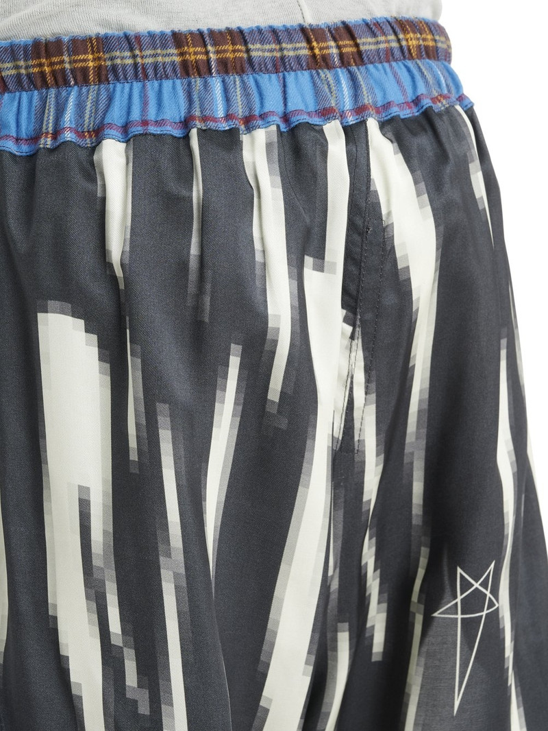 panelled plaid drawstring short 5