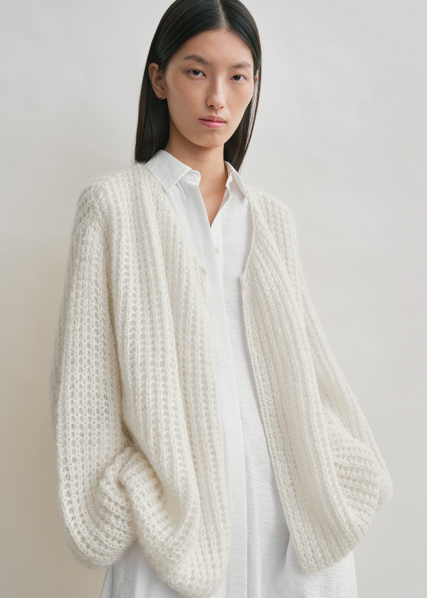 Puffed cardigan off-white - 5