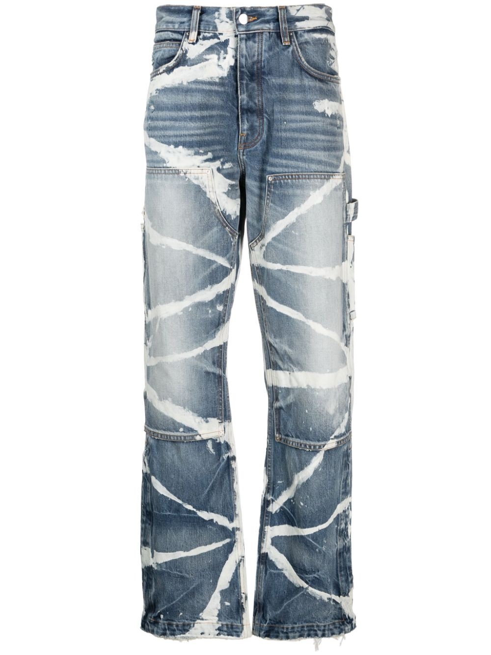 bleached straight-leg jeans - 1