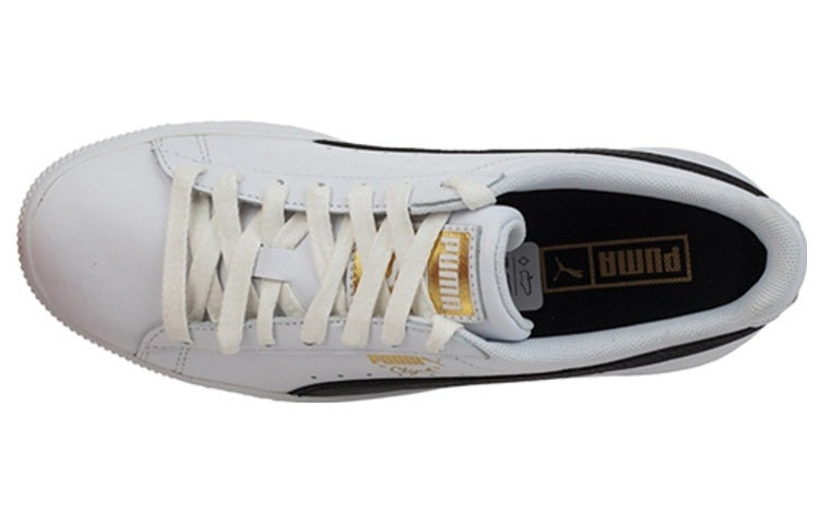 (WMNS) PUMA Clyde Core Foil 'White Black Gold' 364670-01 - 3