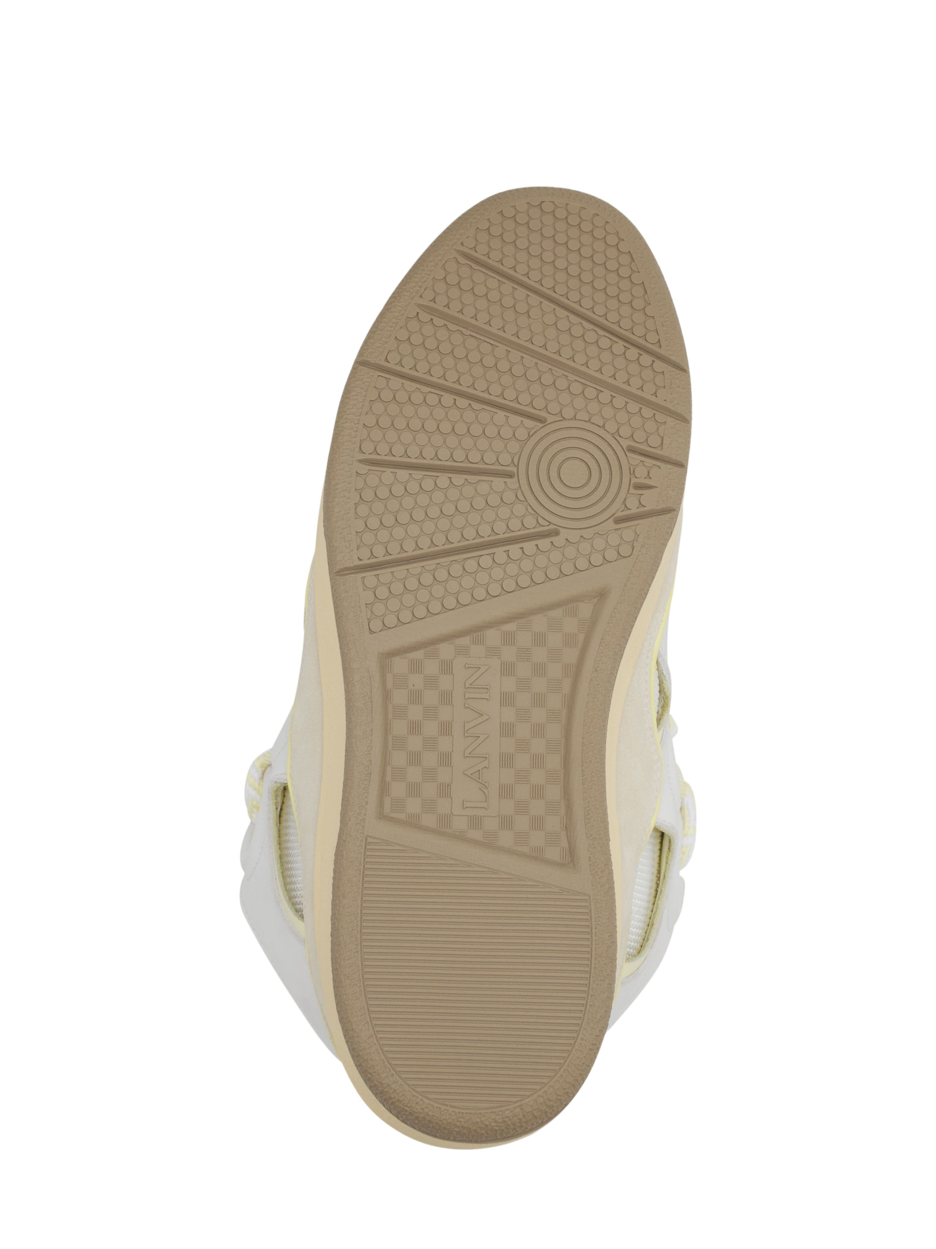 Lanvin Curb Leather Sneakers in White/beige at Nordstrom - 6