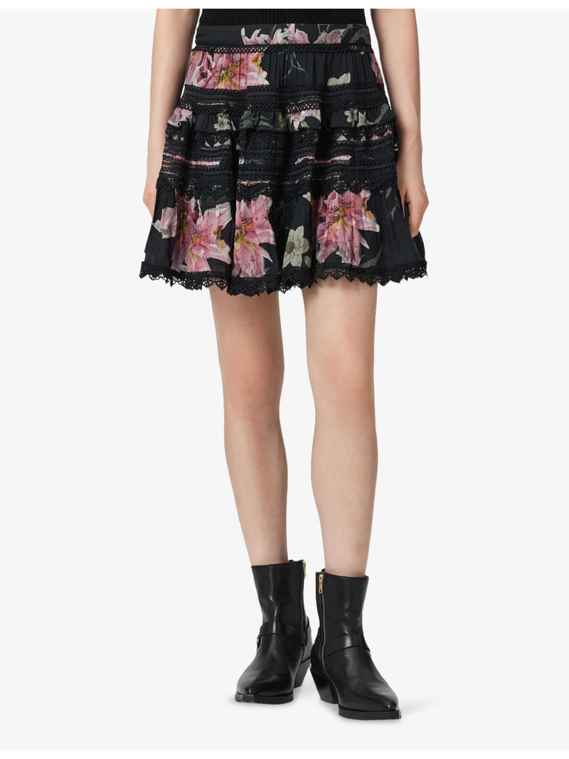 Zora Flora-Print Woven Mini Skirt 3
