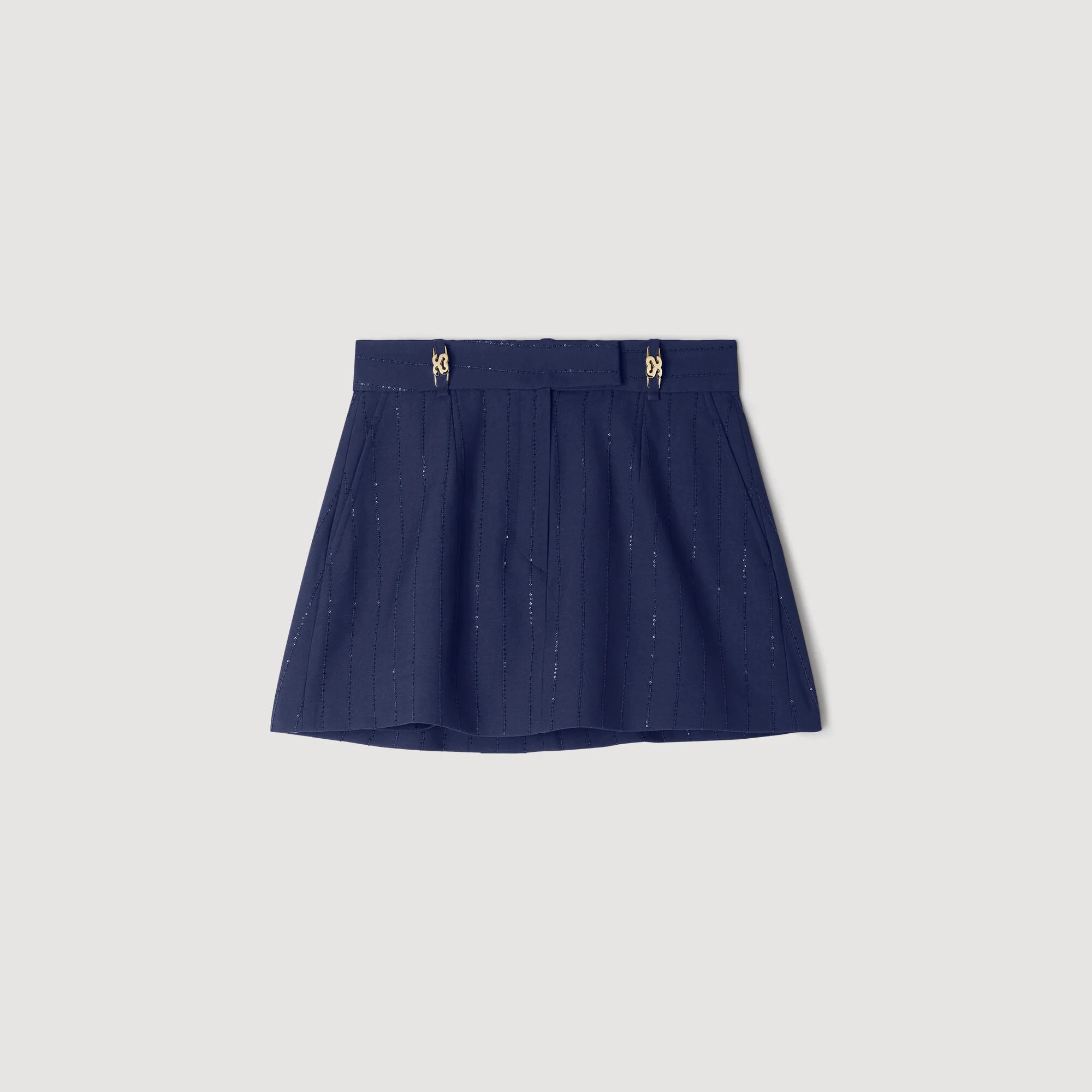 STRIPED SEQUIN SKORT - 1