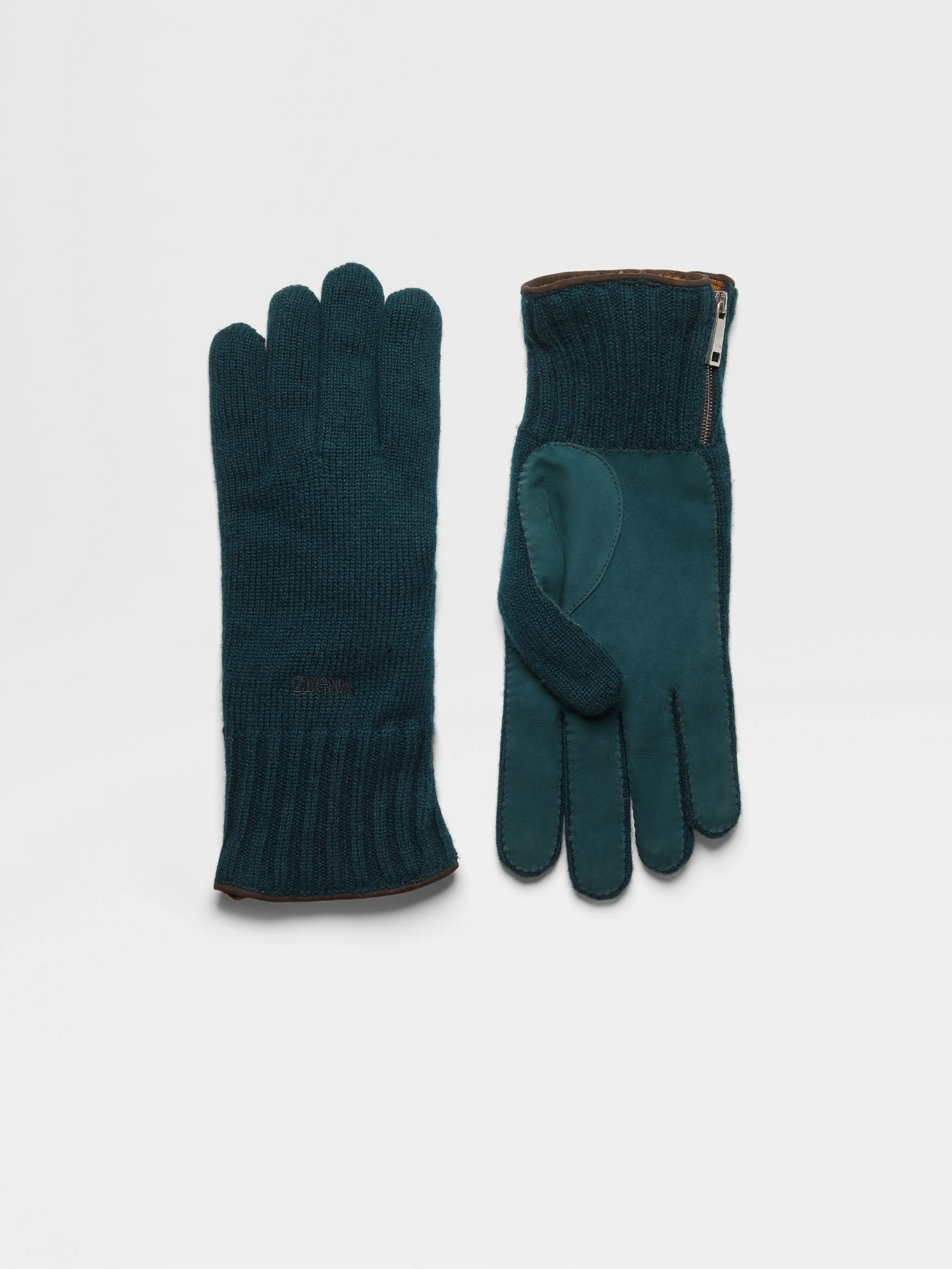 DARK GREEN OASI CASHMERE GLOVES - 1