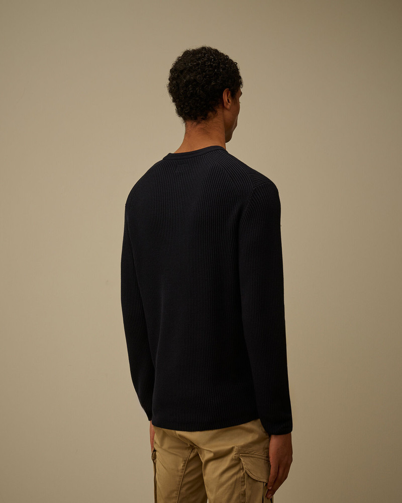 Cotton Sea Island Ribs Crewneck Lens Sweater 4