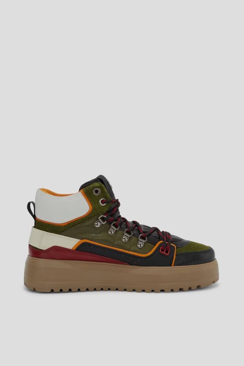 BOGNER ANTWERP HIGH-TOP SNEAKERS IN BLACK/GREEN outlook