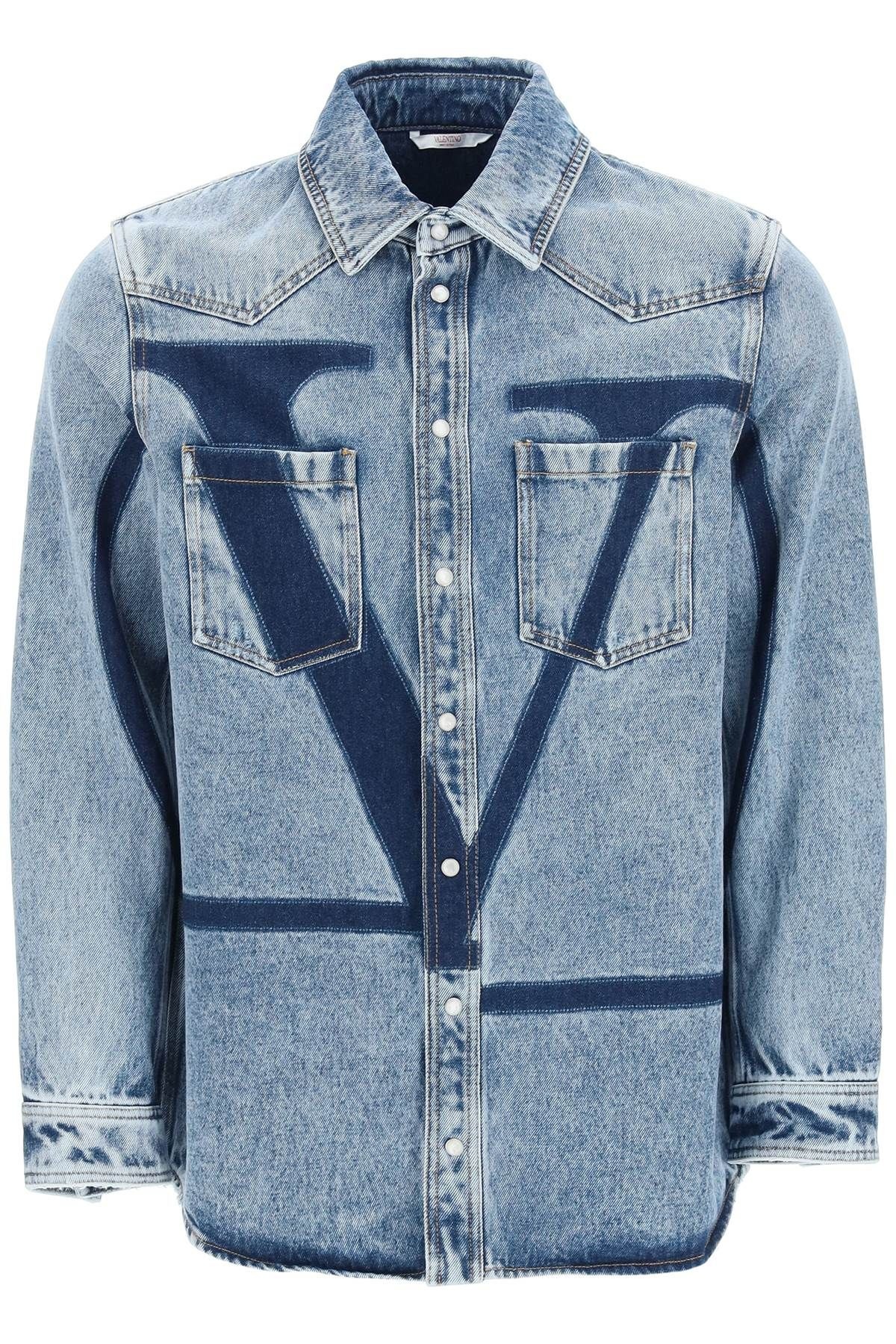 VLOGO SIGNATURE DENIM SHIRT - 1