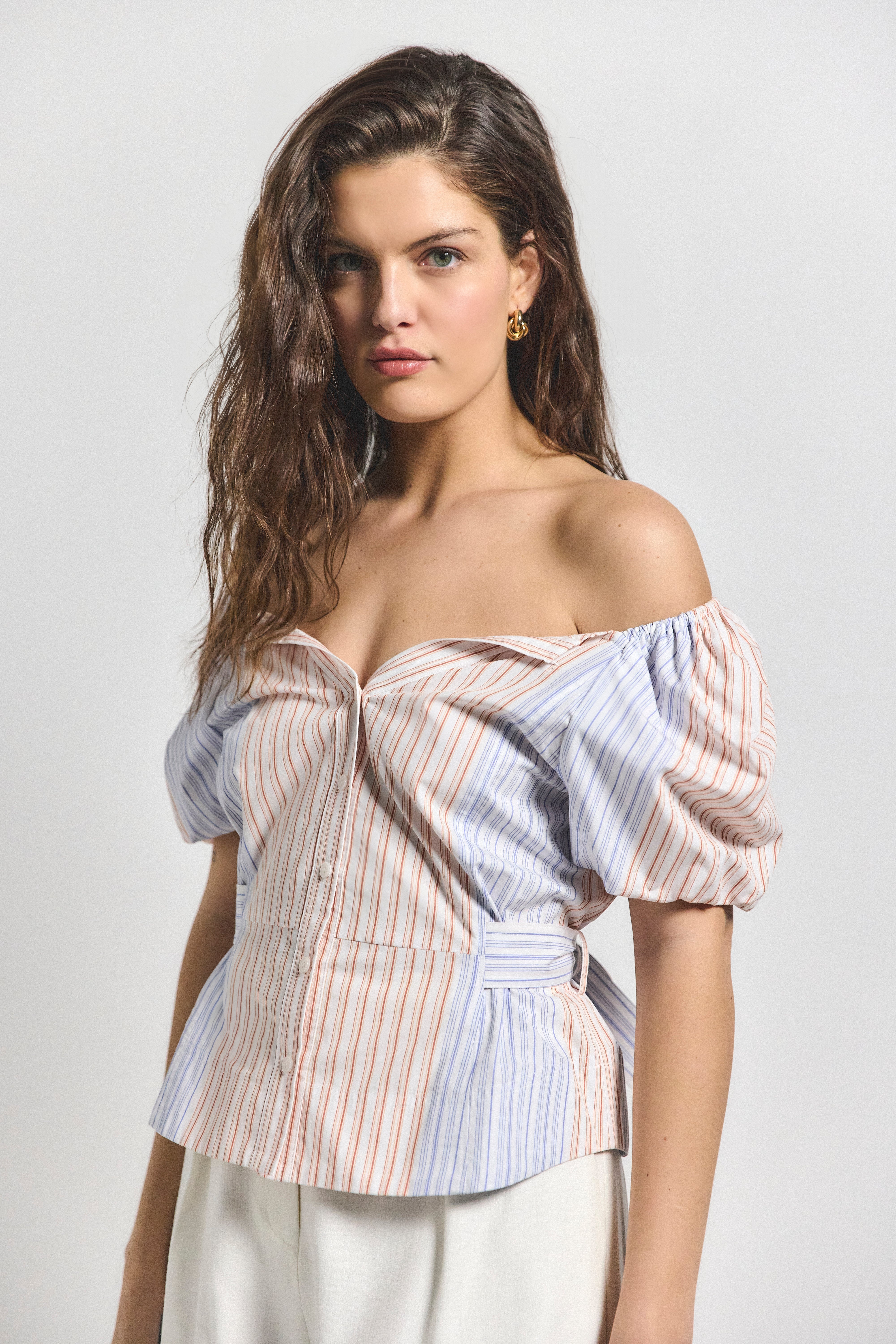 DAVINA OFF THE SHOULDER BELTED TOP - 2