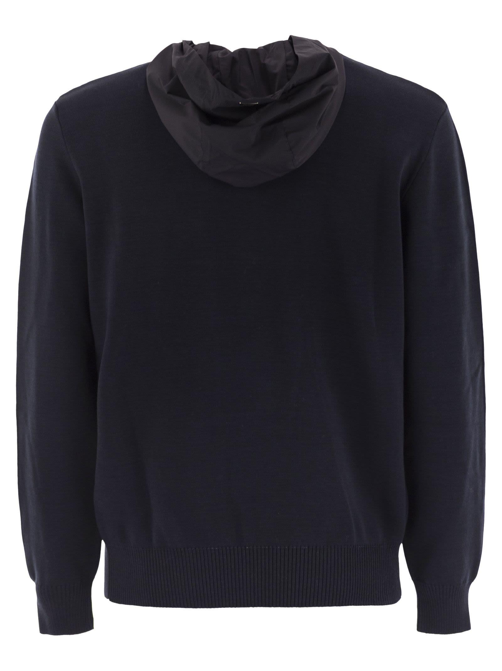 Herno Men Resort Double Cotton Knit And Nylon Hoodie - 2