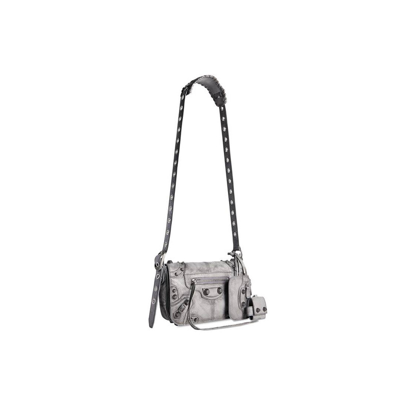 BALENCIAGA Men's Le Cagole Men Xs Flap Bag Used Effect in Grey outlook