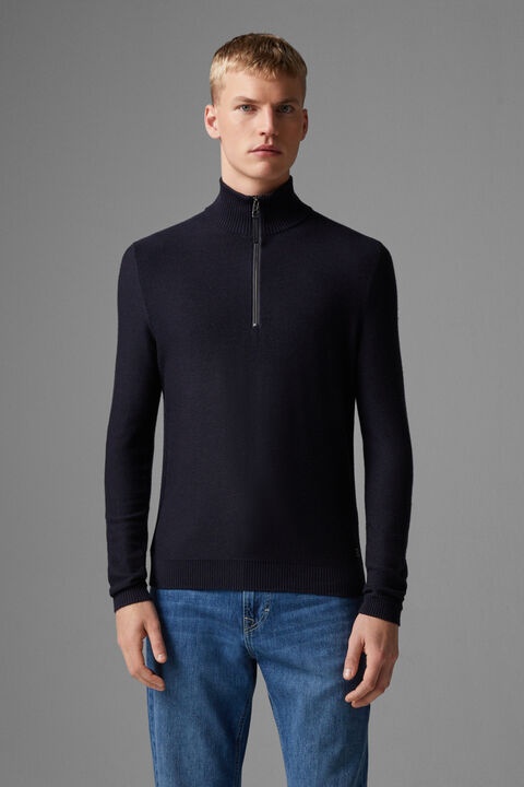 Lias half-zippered sweater in Navy blue - 2