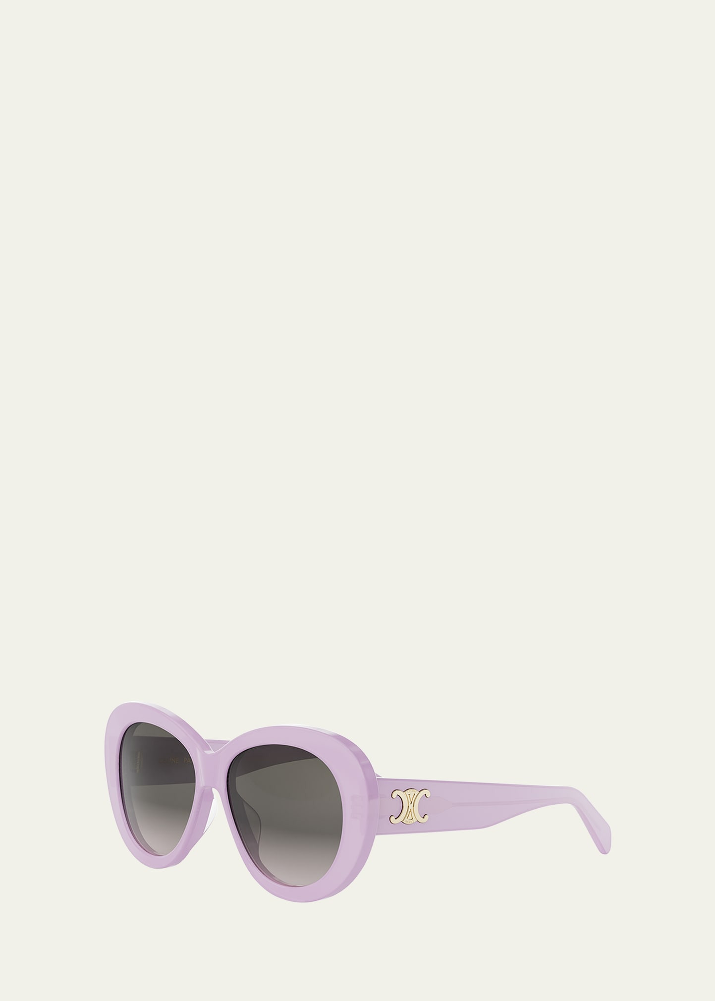 Triomphe Logo Oval Acetate Sunglasses - 2