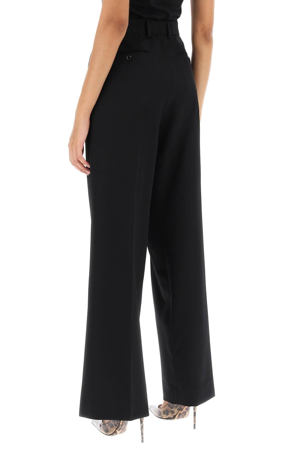 Dolce & Gabbana Stretch Wool Wide Leg Trousers Women - 3