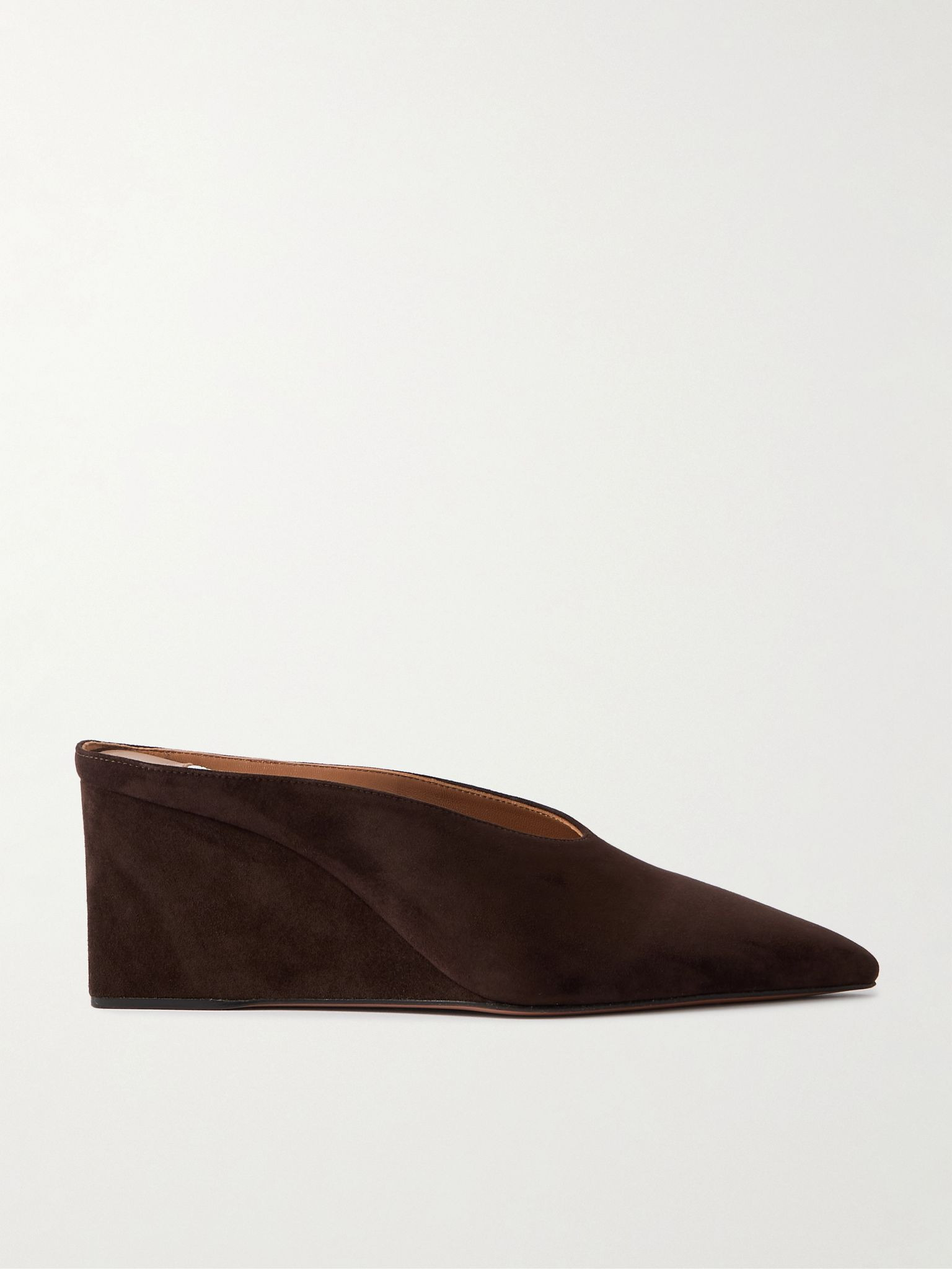 75 suede point-toe wedge mules Brown - 1