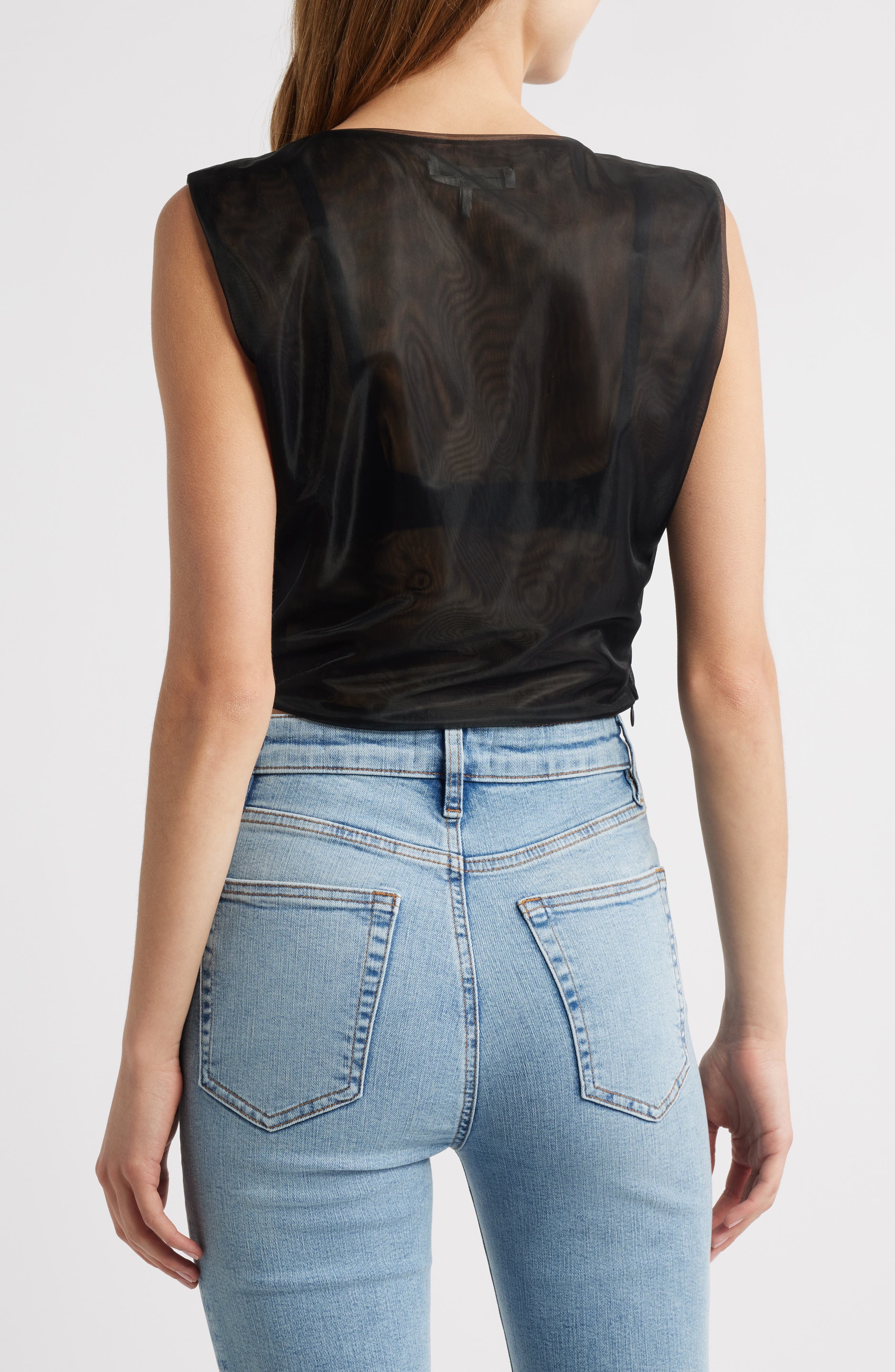 FRAME The Mesh Twist Tank in Black at Nordstrom - 2
