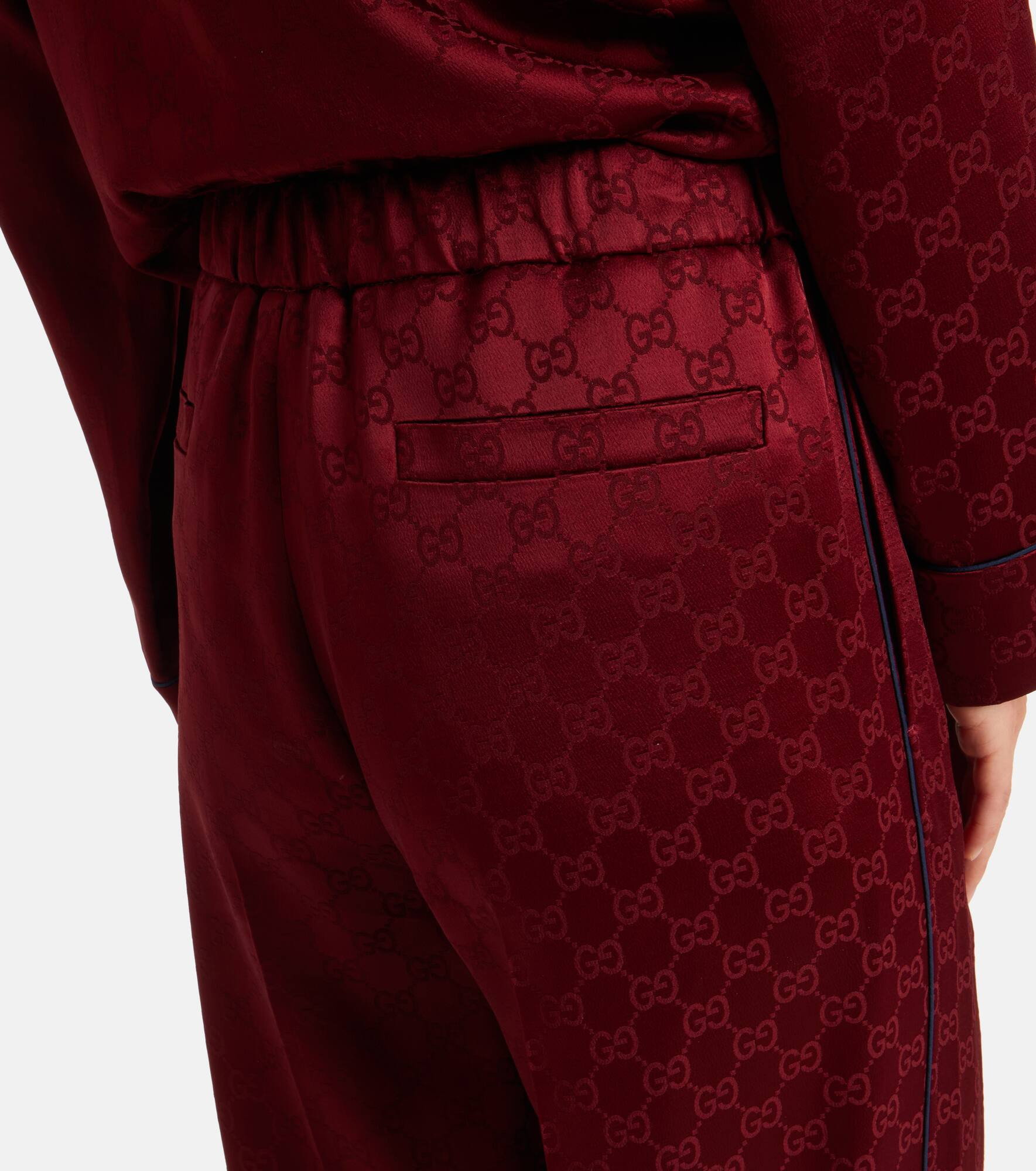 GG satin wide-leg pants - 6