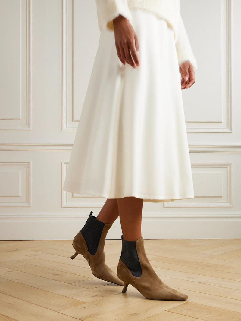 Brunello Cucinelli Suede Chelsea boots Brown outlook