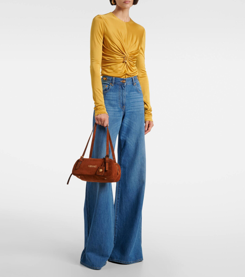 VERSACE Versace Tag suede shoulder bag outlook