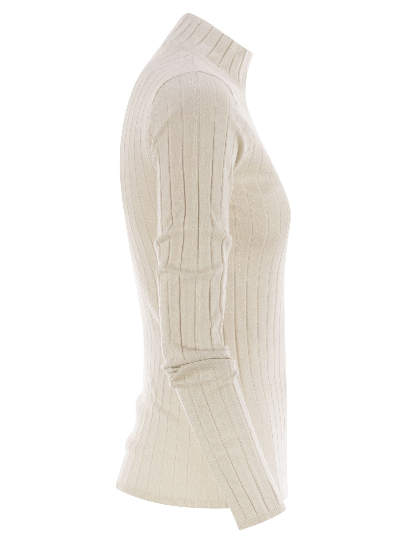 Brunello Cucinelli Women Lightweight Cashmere And Silk Broad Rib Sweater - 3