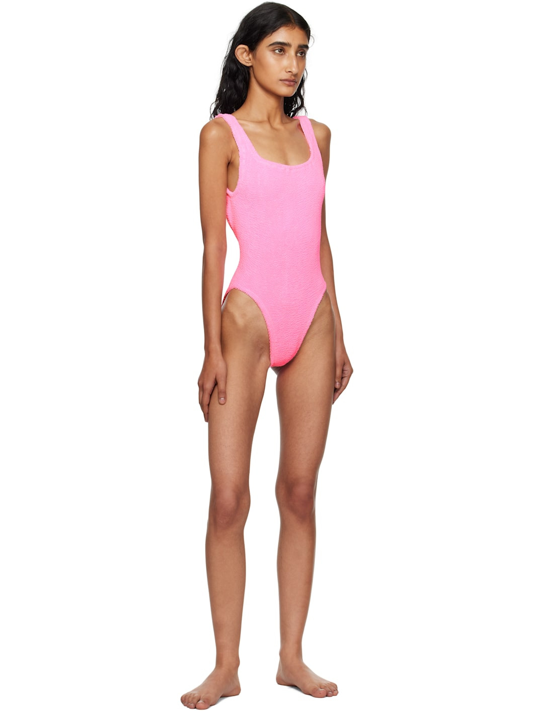 Pink Square Neck Swimsuit - 4
