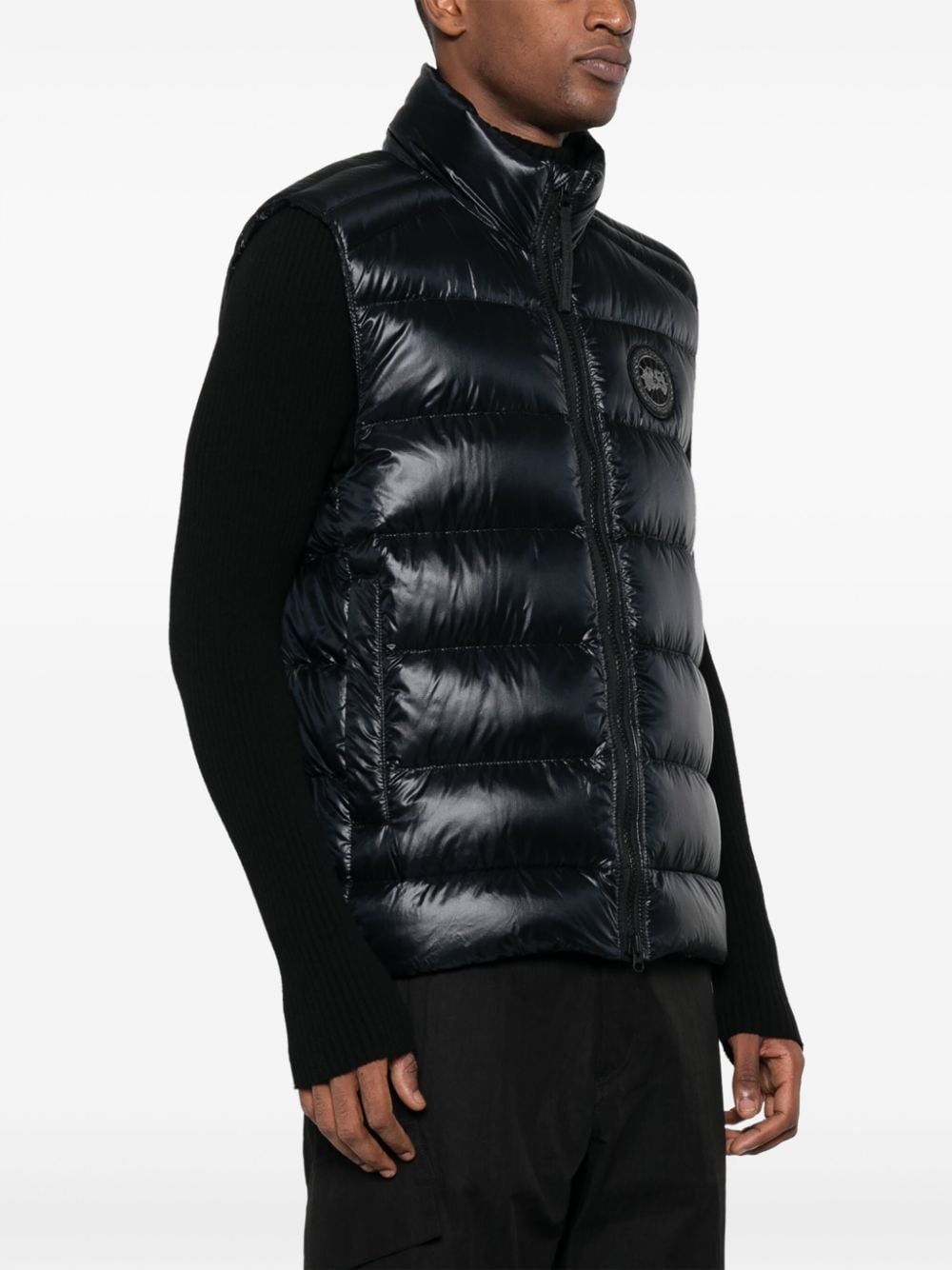 logo-appliqué quilted down gilet - 3
