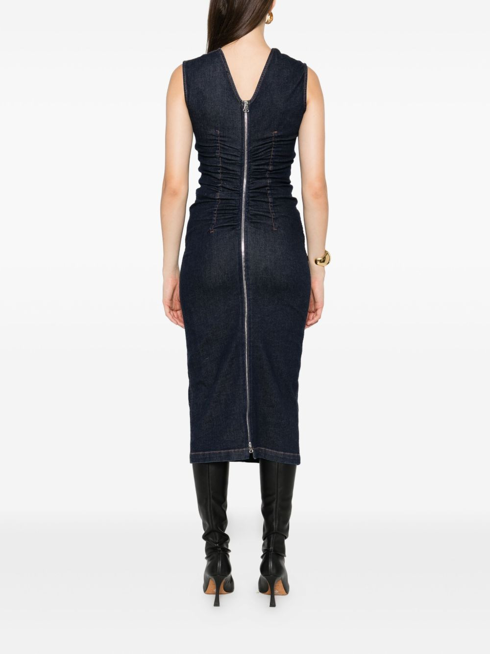 denim midi dress - 4